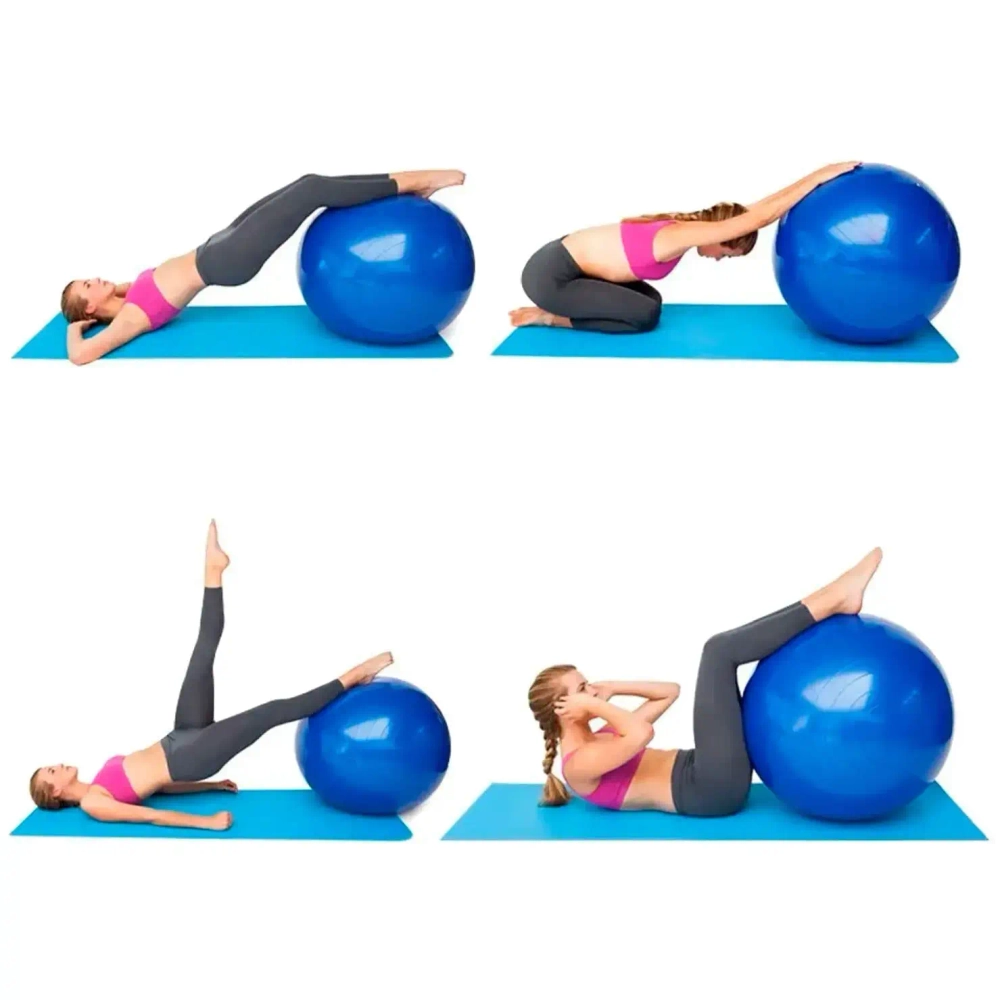 Фитбол Sportage полумассажный 65 см 900гр (с насосом), Красный