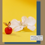 Ефимов Золотая подвеска "Наливное яблочко" 585 пробы с цельным натуральным янтарем