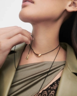 Колье Orbit Cord серебро 925 пробы покрытое золотом