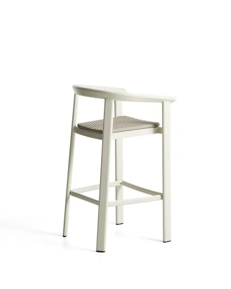 Уличный барный стул Erice из алюминия и веревки цвета экрю, 75 см