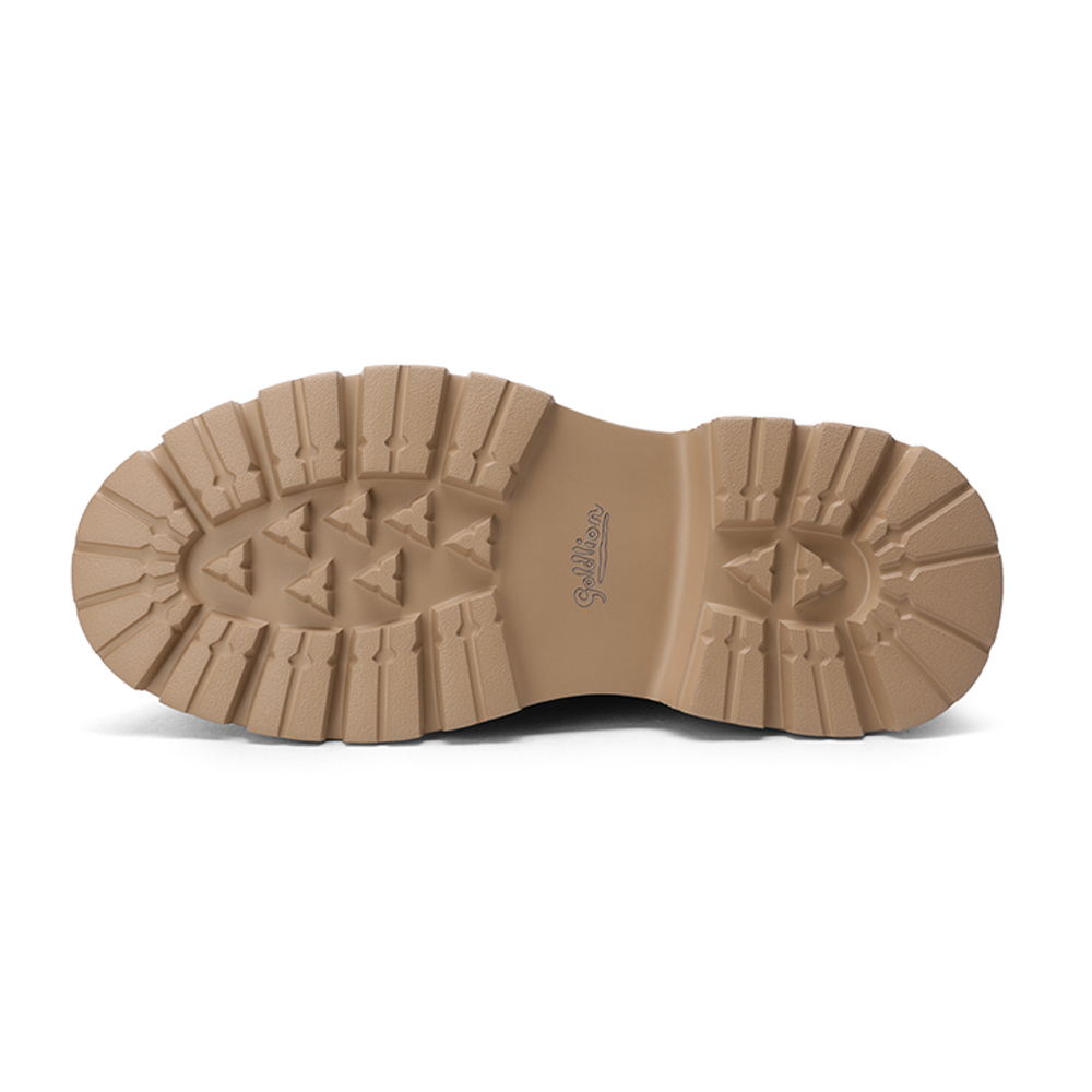 GOLDLION Top Grain Cow Leather Work Boots Men"s Earth Yellow