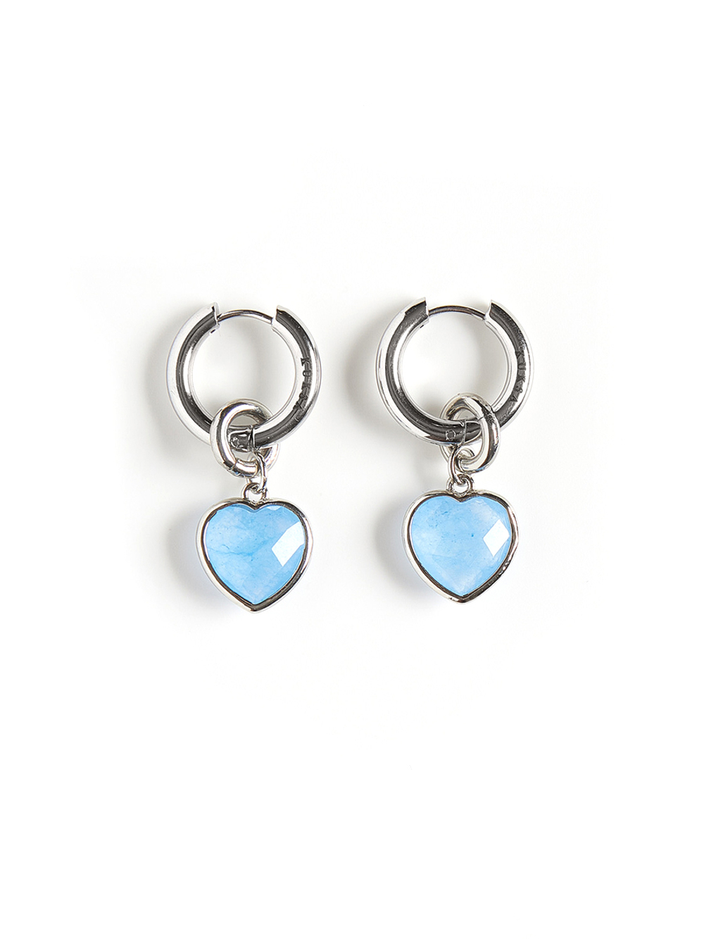 Серьги "Whale Amour" silver голубой агат