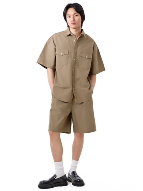 Бежевый хлопковый костюм Senseera с шортами