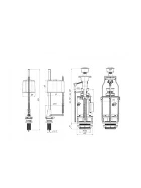 Набор с нижней подводкой 1/2 АНИ Пласт пластик, двойная кнопка, белая эконо WC3550