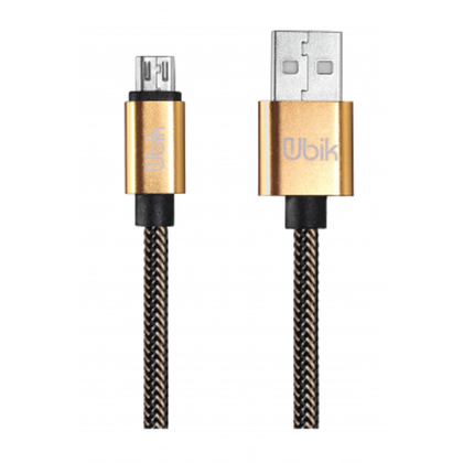 USB cable micro 1m Ubik UM01G 3А carbon gold