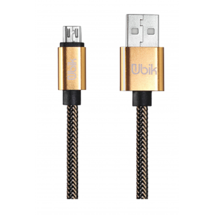 Кабель 1m USB/Micro 3A UM01G Ubik gold