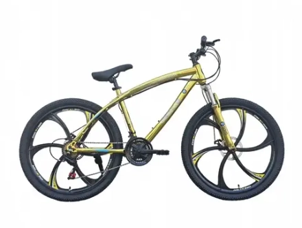 Велосипед Dinos 26" 21скор (стальная рама, диск. тормоз, Литые диски 6 лучей) Золотой (DIN-40-3)