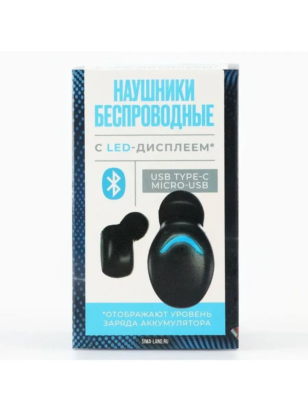 Наушники беспроводные, черные, модель VBT 1.2, 7,5 х 4,8 см