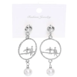 Серьги из гиппоалергенного сплава «ЭКЛАТТО», цвет серебро и золото, 5,5см