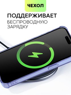 Чехол BROSCORP для Apple iPhone 15 Pro Max (арт.IP15PROMAX-HARD-TPU-POCKET-PURPLE )