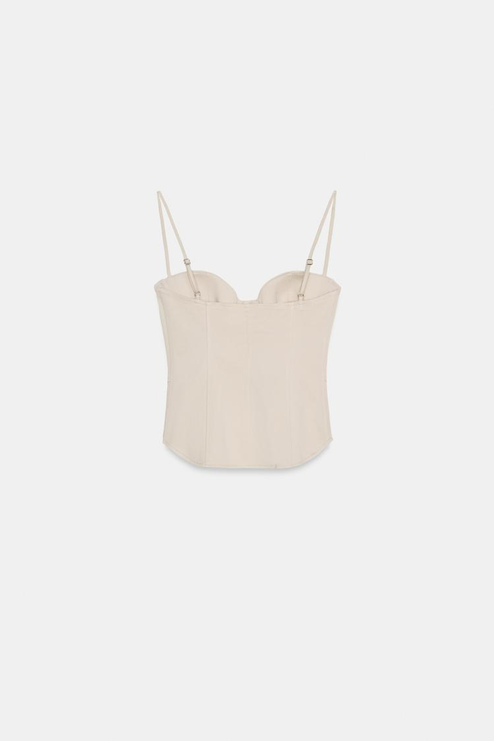 ZARA ТОП-КОРСЕТ НА БРЕТЕЛЯХ, БЕЖЕВЫЙ