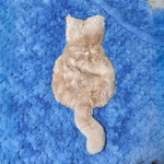 "Вязаный" детский плед из натурального меха рекс "Котик" 120х80 см (голубой)