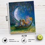 Глициния луны (Wisteria moon) от DAVICI - деревянный пазл с деталями разных формы, картина настоящего художника, которую вы собираете сами