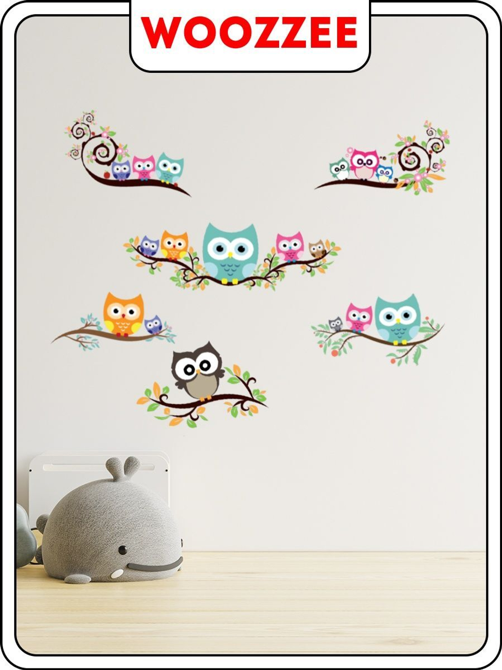 Наклейка декоративная "Совы на ветке"