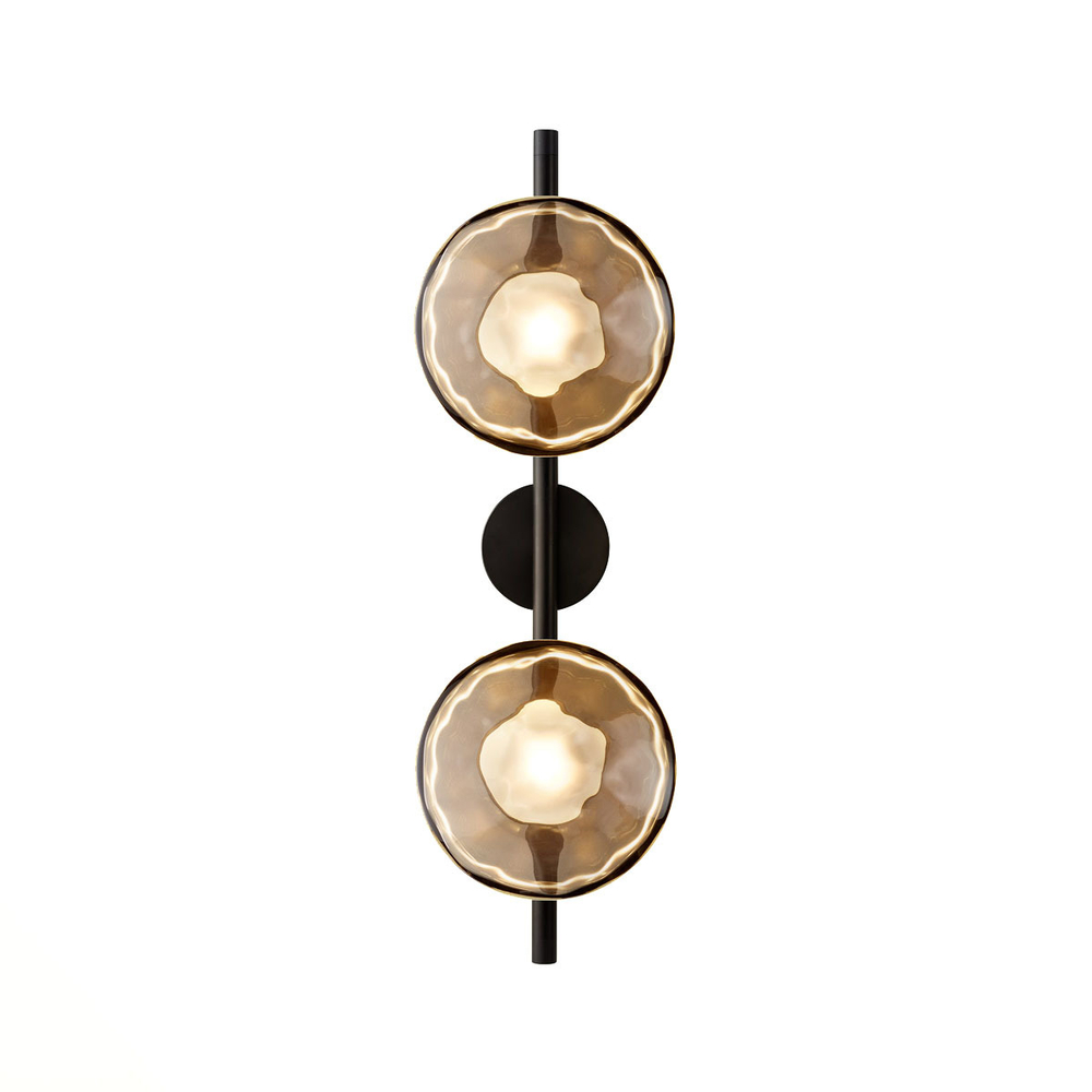 Wall design lamp  Ceto by Ross Gardam 2 lampshade on a leg (Black)