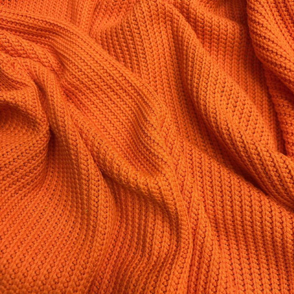 Вязаный трикотаж Хлопок Оранжевый