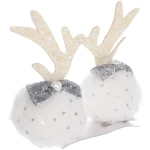 Зажим карнавальный для волос 2шт. «Бантик - Рожки олененка» 8 см, Белый
