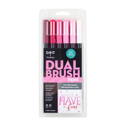 Набор Tombow AB-T Dual Brush 6 Pink Blendables