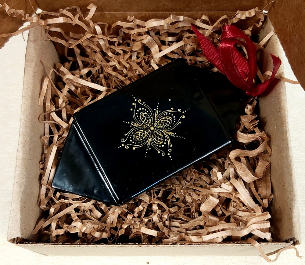 Ёлочная игрушка/сувенир "Конфета с росписью Палех "Москва"