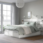 Каркас кровати с контейнером и матрасом - IKEA NORDLI, белый, НОРДЛИ ИКЕА