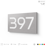 Номер на дверь 397, табличка на дверь для офиса, квартиры, кабинета, аудитории, склада, серая 120х70 мм, Айдентика Технолоджи