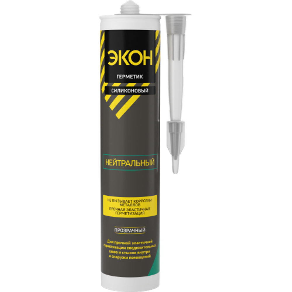 Герметик Экон 3000269 силиконовый нейтральный прозрачный 280 мл. | Экон