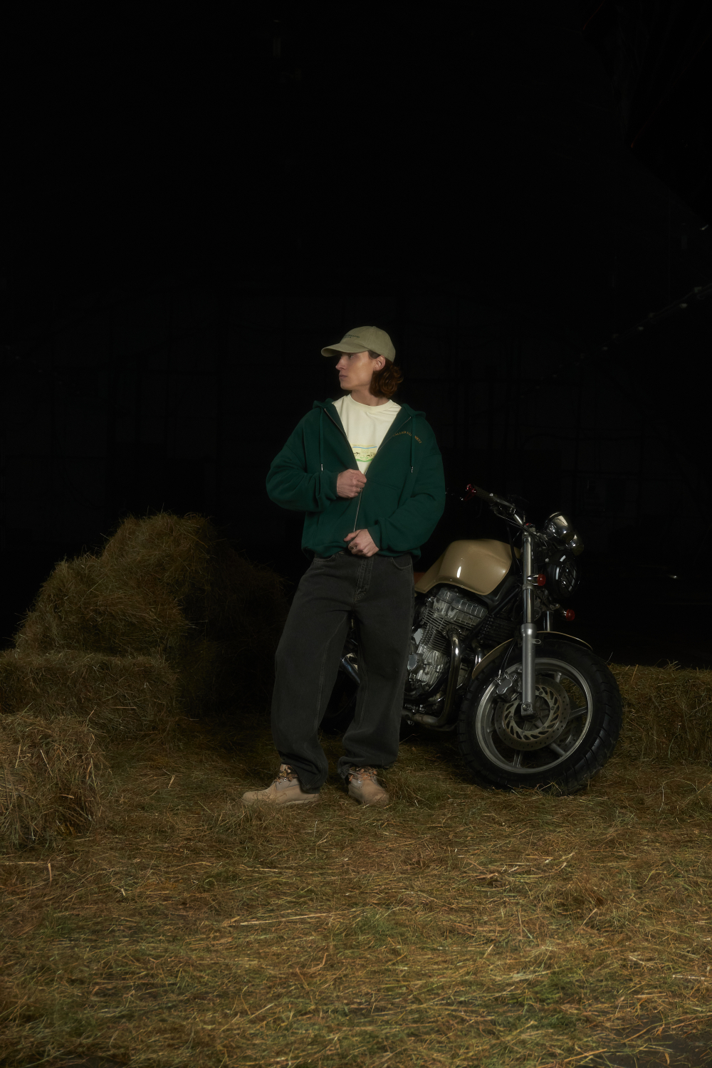 Худи Called a Garment Stamp Heavy Cotton Zip Hoodie "Dark Green"