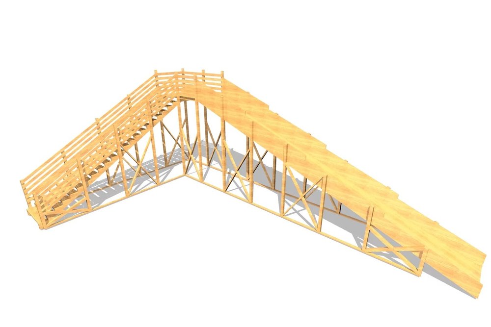 Зимняя деревянная горка