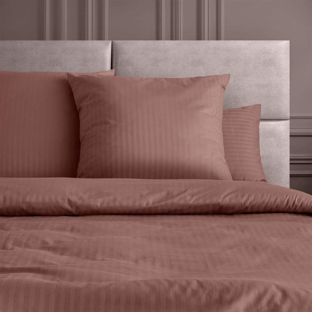 Комплект постельного белья коричневый полосатый 1,5СП с наволочками 70/70