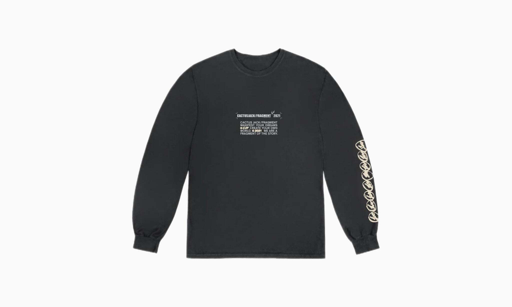 Travis Scott For Fragment Logo L/S T-shirt "Washed Black"
