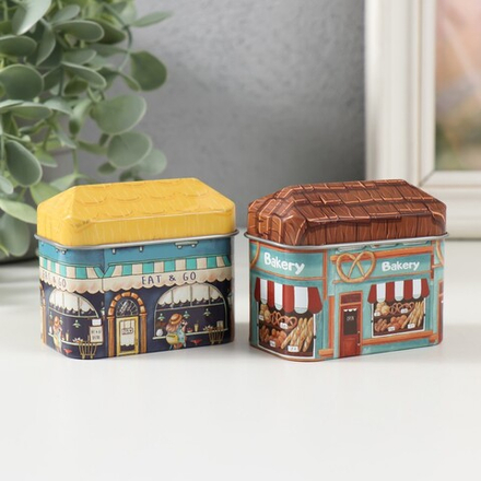 Шкатулка металл "Магазинчик" МИКС 4,2х6,7х5,5 см 9759018