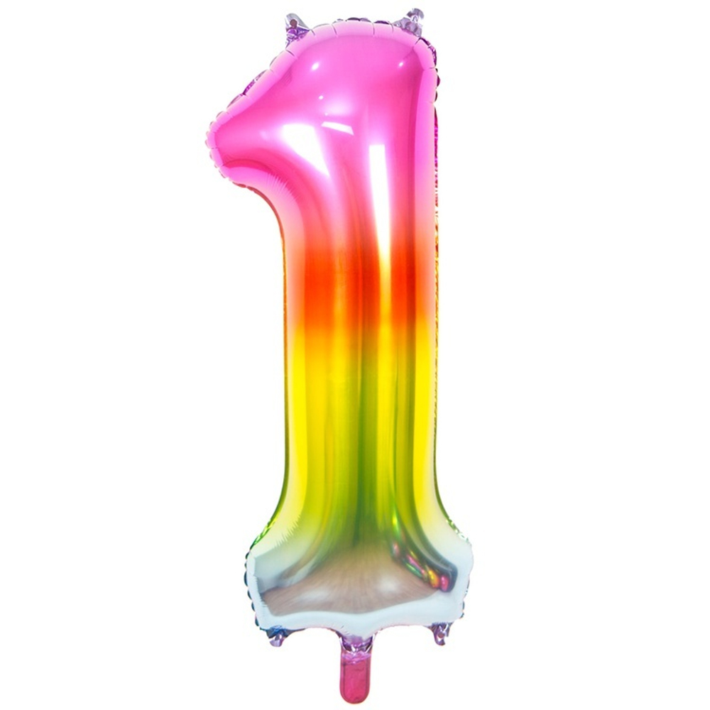 Фольгированные цифры в радужном цвете 102 см