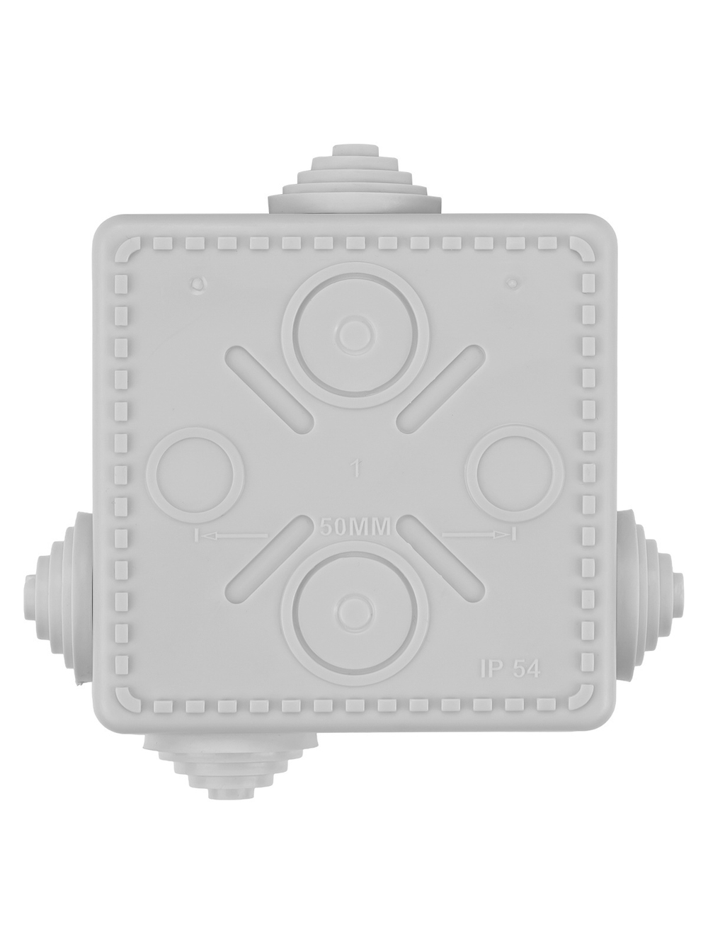 Распаячная коробка ОП 80х80х50мм, крышка, IP54, 7вх. TDM SQ1401-0112