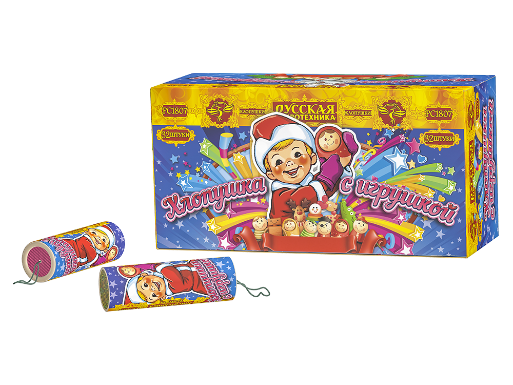 Хлопушка с игрушкой, 20/32, шт