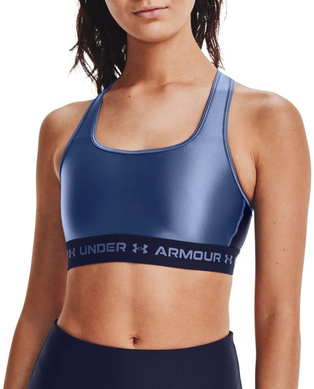 Теннисный бюстгальтер Under Armour Women's Mid Crossback Matte/Shine Sports Bra - blue