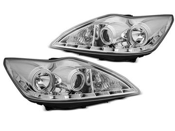 Передние фары Angel Eyes для Ford Focus II (08-11) CCFL хромированные