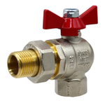Кран шаровой TEBO 1/2" угловой с американкой (бабочка)