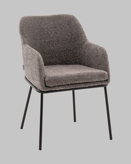 Стул с подлокотниками Кози new ткань букле тёмно-серый