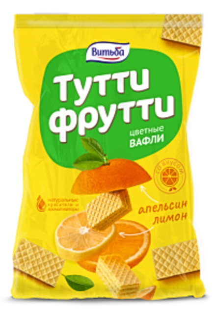 Вафли "Тутти Фрутти" Апельсин-лимон 150г. Витьба