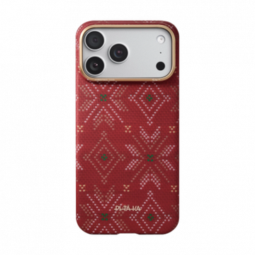 Чехол Pitaka Threads of Winter Ultra-Slim (PitaTap™) для iPhone 17 Pro, красный