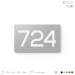 Номер на дверь 724, табличка на дверь для офиса, квартиры, кабинета, аудитории, склада, серая 120х70 мм, Айдентика Технолоджи