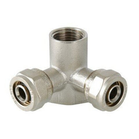 Обжимной угольник настенный проходной с креплением внутренняя резьба VALTEC 20 х 1/2*