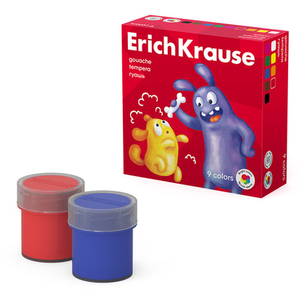 Гуашь 9цв 180мл Erich Krause Jolly Friends