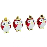 Новогоднее украшение Совушки 4шт 19.8*6.7*5