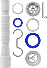 ГОФРОСИФОН 1 1/2Х40/50 AQUANT С МЕТ.РЕШ