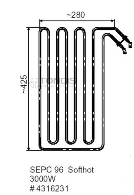 ТЭН Helo SEPC-96 (3000 W, для печи Havanna, Softhot)