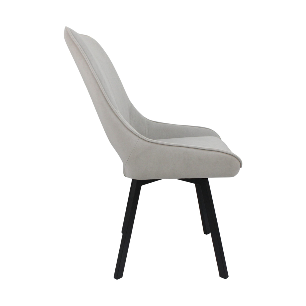 Стул поворотный "Барри 360" (арт. 368П), велюр Бренди В20 светло-серый, ножки профильные черные