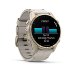 Умные часы Garmin FENIX 8 43 мм Amoled Sapphire Soft Gold Stainless Steel Fog Gray Leather Band+Fog Gray/Dark Sandstone