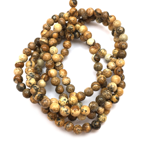 Яшма пейзажная 4 мм, бусины - шарики (нить 39 см)