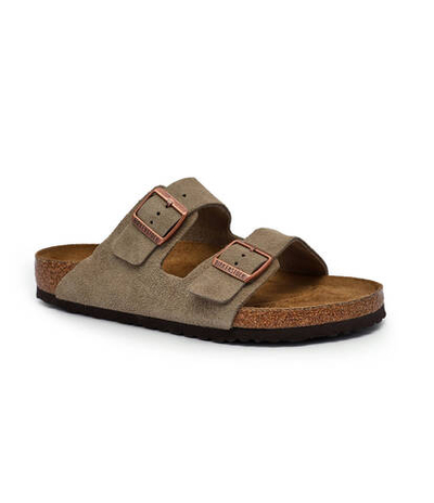 Шлепанцы кожаные arizona sfb Birkenstock - коричневый(951301)
